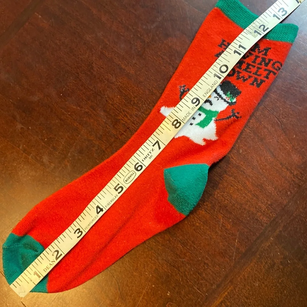 3 - Pack Christmas Novelty Crew Socks – Snowman, Polar Bear & Striped Tree NWOT
